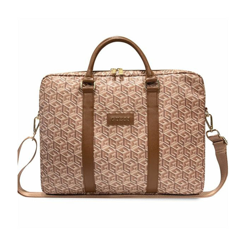 Guess GCube Stripes computertas - tas voor 16" notebook (bruin)