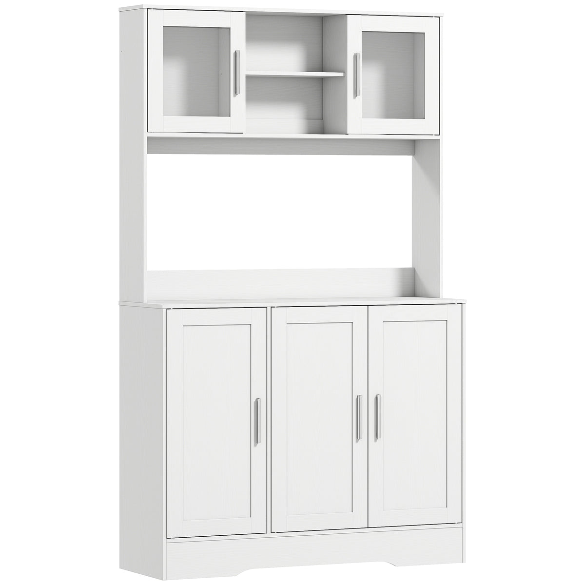 Keukenkast, Scandinavisch design, 4 kasten, verstelbare planken, glazen deuren, open ruimte, spaanplaat, MDF