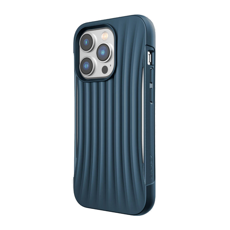 X-Doria Raptic Clutch - biologisch afbreekbaar hoesje voor iPhone 14 Pro (valgetest tot 3 m hoogte) (blauw)