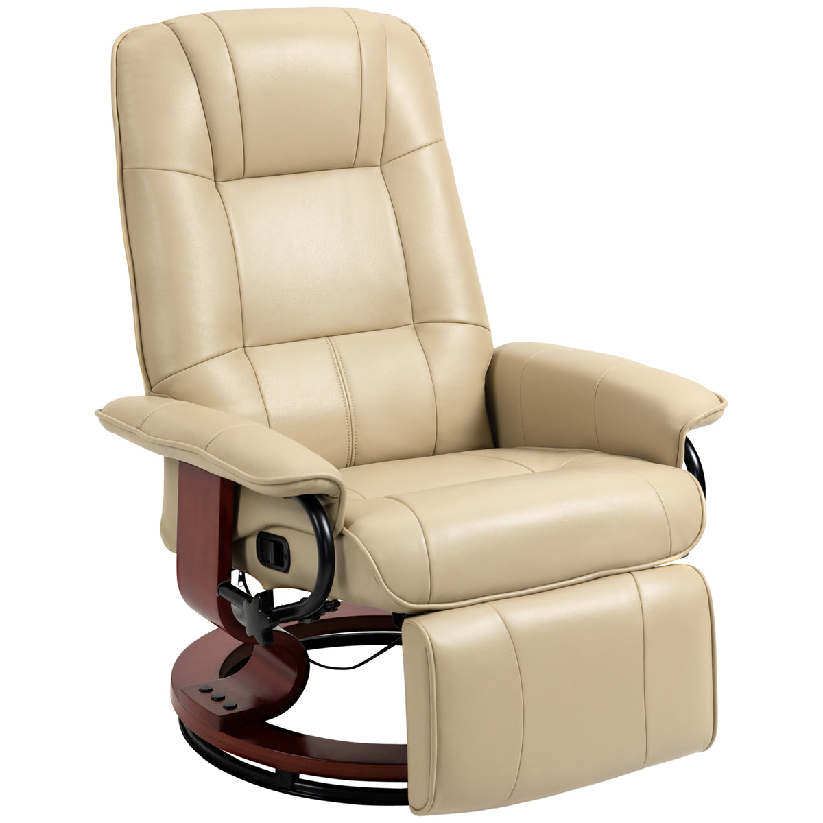 Relaxfauteuil, verstelbaar, ligfunctie, tot 120 kg, kunstleer, 78 x 87 x 100 cm, crème