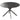 Ronde eettafel voor 4 personen, keukentafel in industriële stijl met stalen poten, voor eetkamer, keuken, zwart
