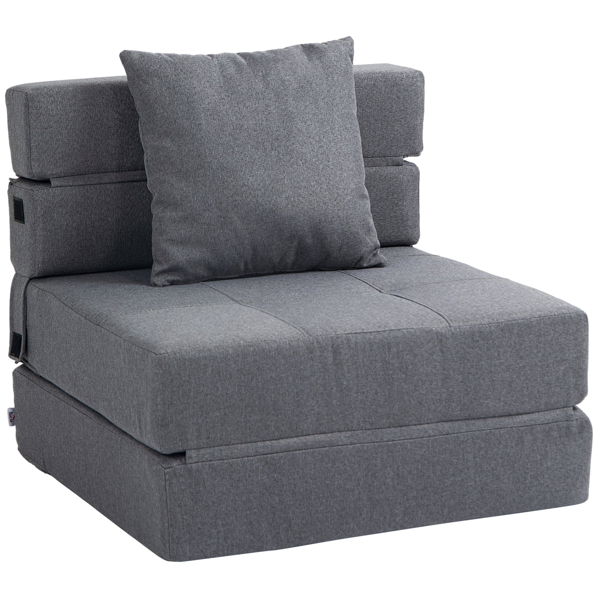 Slaapfauteuil relaxfauteuil logeerbed, afneembare hoes, 70 cm x 70 cm x 61 cm, donkergrijs