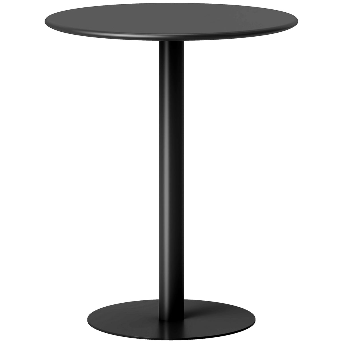 Ronde eettafel voor 2 personen, staal, voor binnen en buiten, zwart