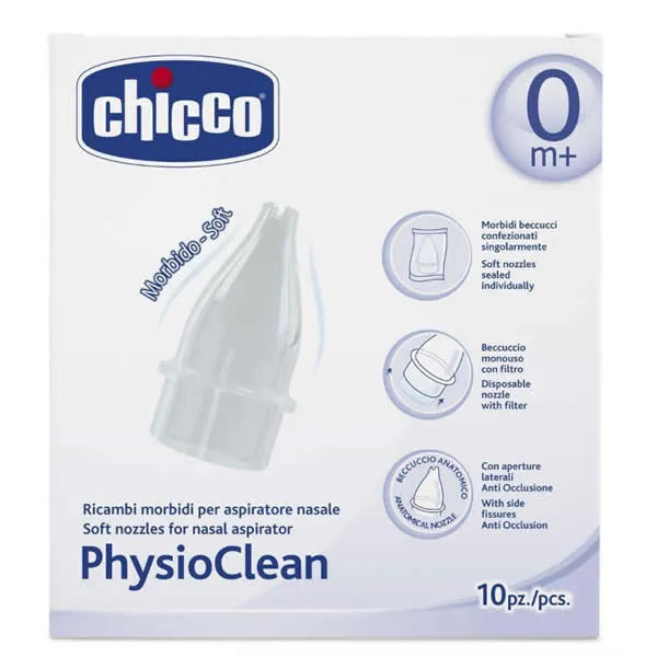 Chicco Physioclean reserveonderdelen voor neusslijmverwijderaar 0M+ 10 stuks