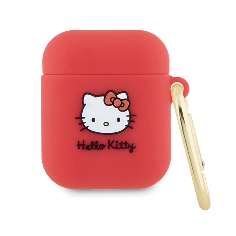 Hello Kitty Siliconen 3D Kitty Head - hoesje voor AirPods 1e/2e generatie (fuchsia)