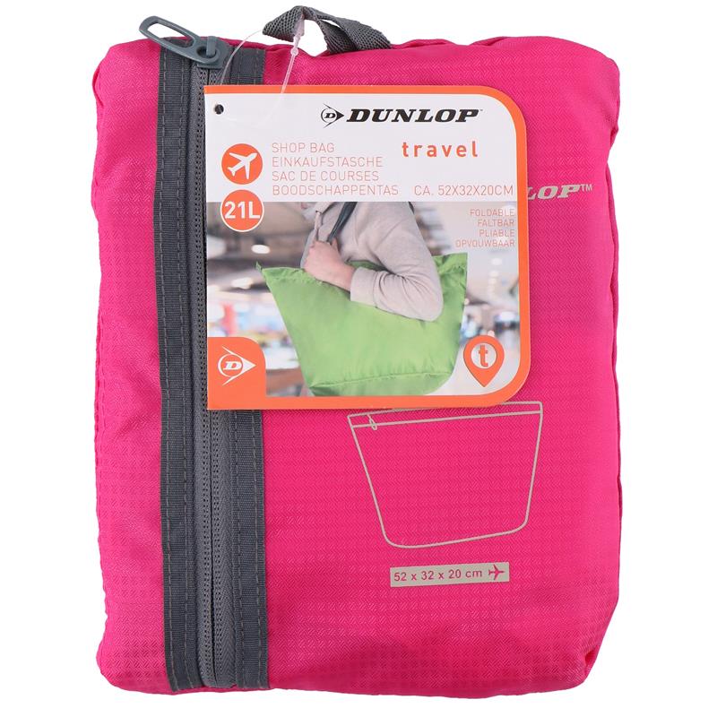 Dunlop - Opvouwbare boodschappentas (roze)