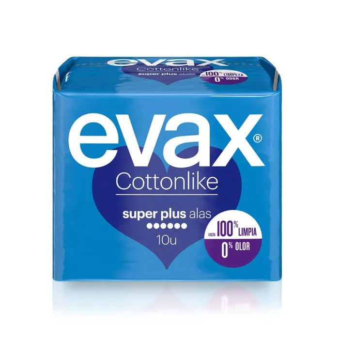 Evax Cottonlike Super Plus maandverband met vleugels 10 stuks