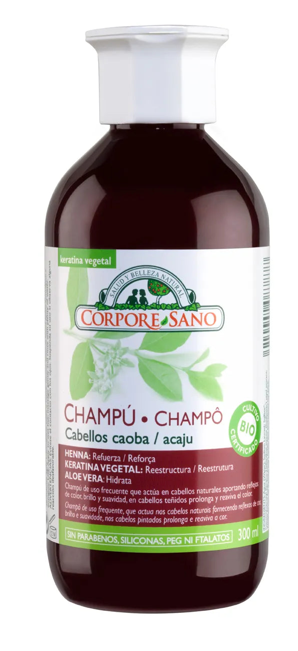Corpore Henna-shampoo voor mahoniekleurig haar 300ml Sandelhout