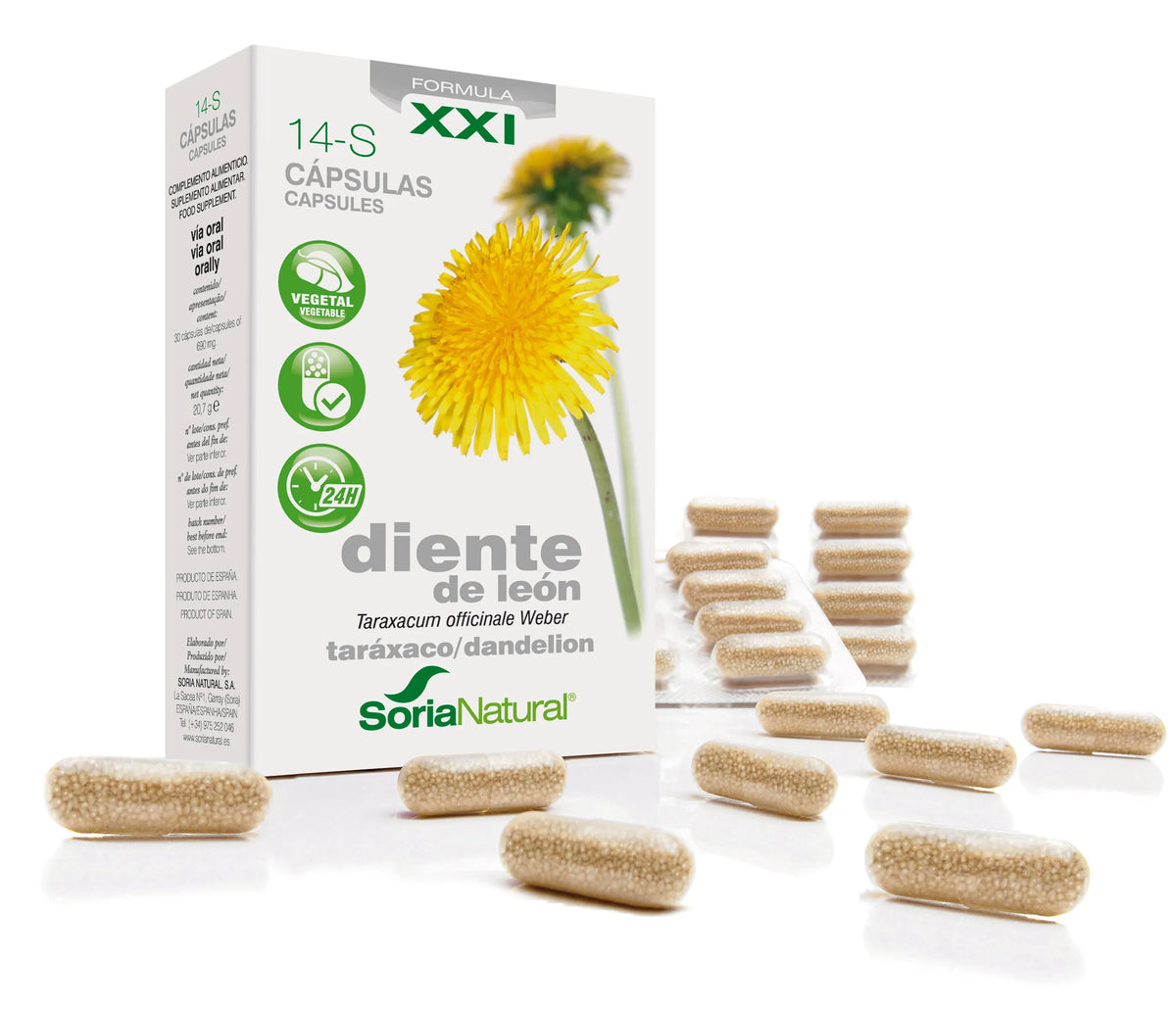 Soria 14-S Paardenbloem 400mg 30 Caps