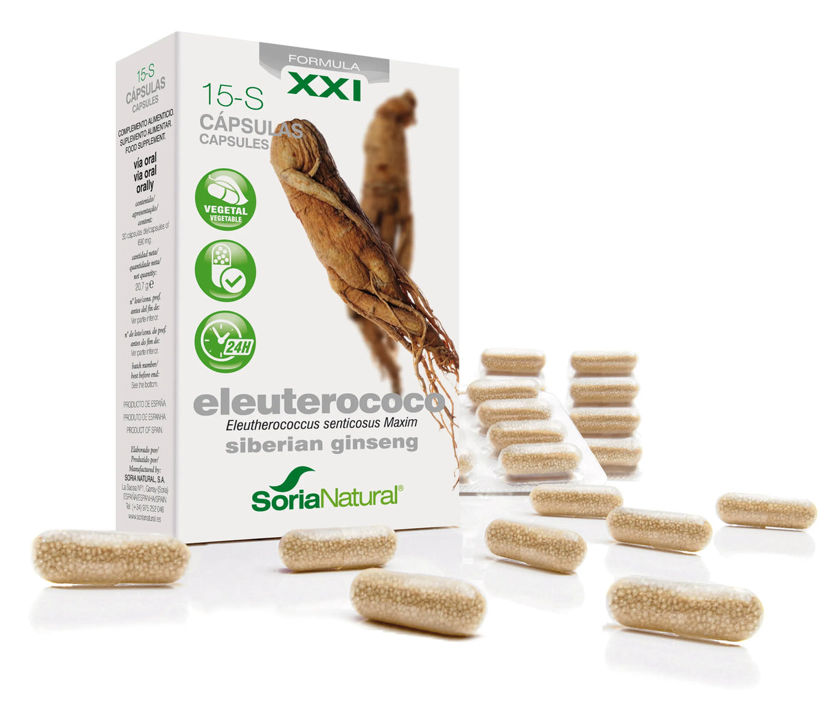 Soria 15-S Eleutherococcus 690 mg 30 capsules met vertraagde afgifte