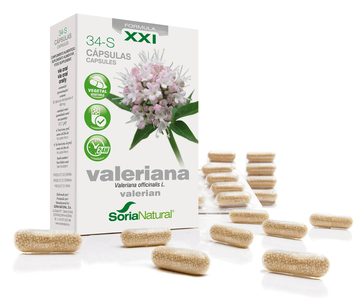 Soria 34-S Valeriaan 600 mg 30 capsules met verlengde afgifte