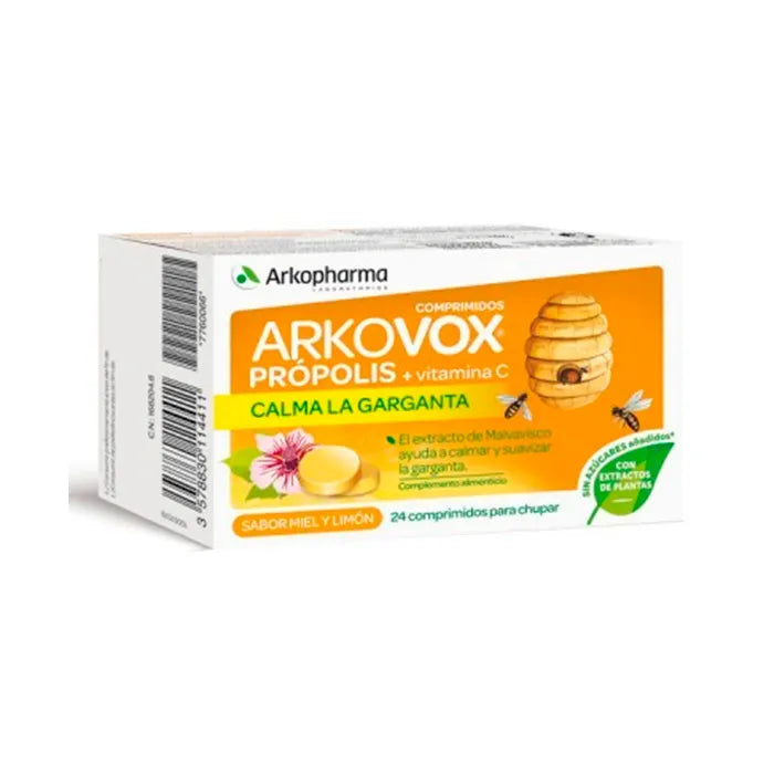 Arkopharma Arkovox Propolis + Vitamine C 24 Honing-Citroen tabletten