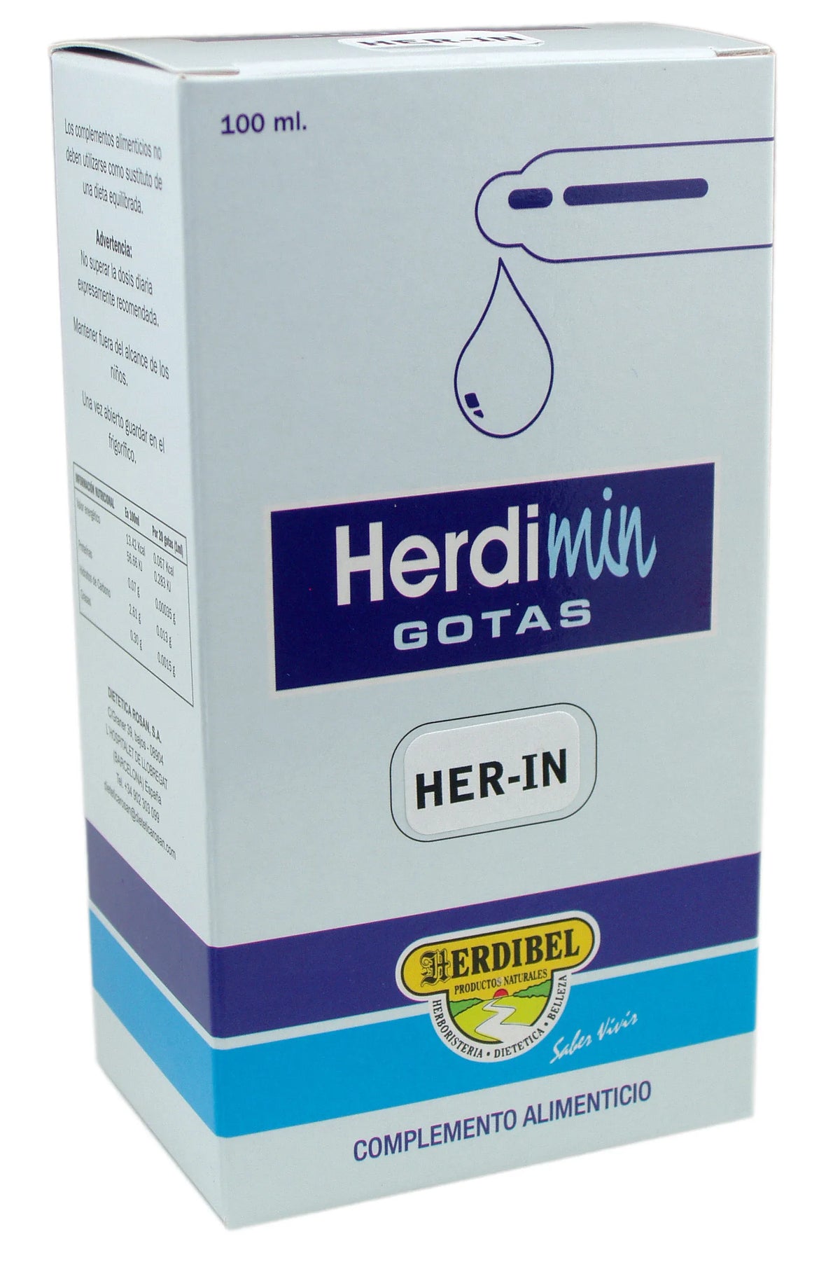 Herdibel Herdimin Her-In Flesje 100ml met Druppelteller