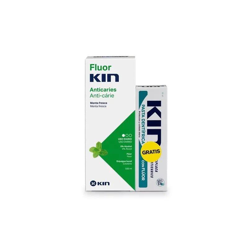 Fluorkin Dagelijks Mondwater Munt 500ml Tandpasta 50ml