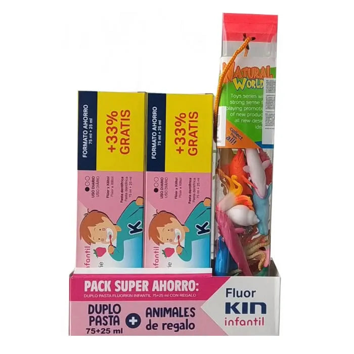 Fluor Kin Kindertandpasta Aardbeiensmaak 2x150ml