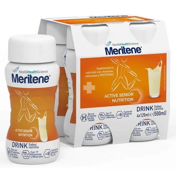 Meritene Active Senior Voedingsdrank Vanillesmaak 4x125ml