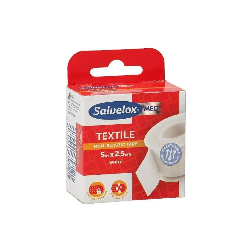 Salvelox Textielpleister Wit 5mx2,5cm 1 stuk
