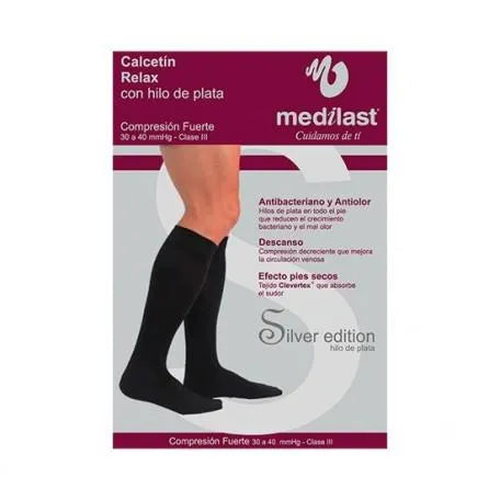 Medilast Fuerte Silver Kous Zwart Extra Groot