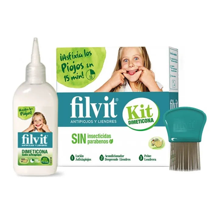 Filvit Dimeticona Anti-luizenlotion 125ml set van 3 artikelen