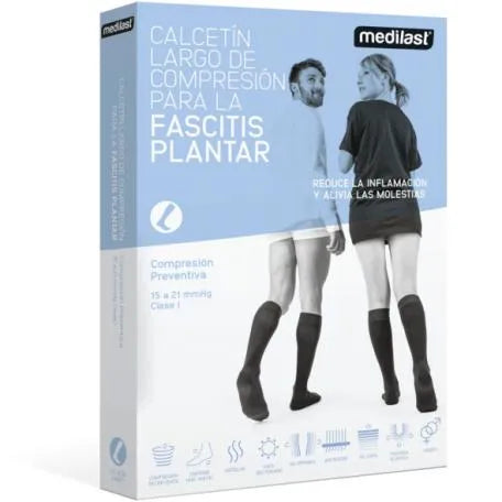 Medilast Plantaire Fasciitis Compressiekous Zwart Medium