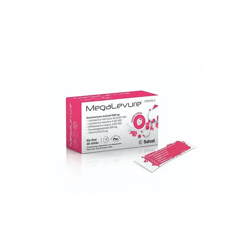 Megalevure 10 sticks aardbeiensmaak