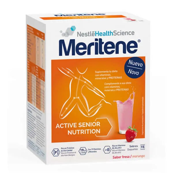 Meritene Active Senior Nutrition Shake Aardbeiensmaak 15 Zakjes