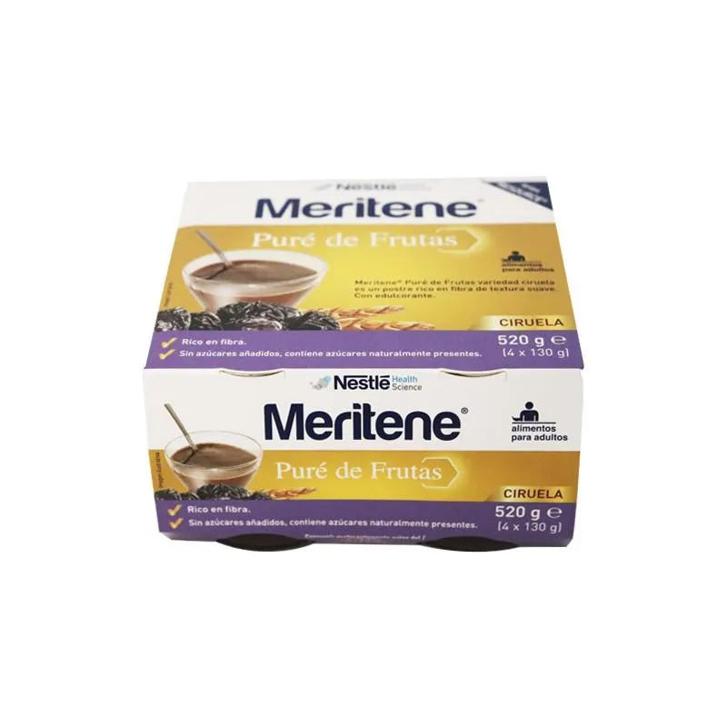 Meritene Fruitpuree Pruim 4 X 130g