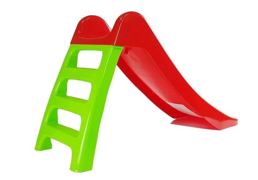 Tuin-glijbaan voor kinderen, trap met 3 treden, rood, 116 cm, 428