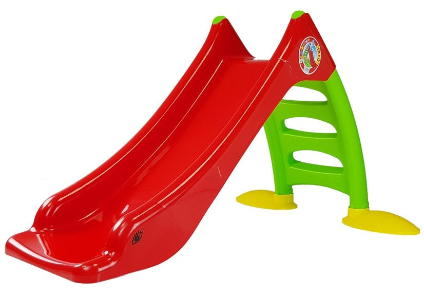 Tuin glijbaan voor kinderen, trap met 3 treden, rood, 130 cm, 424
