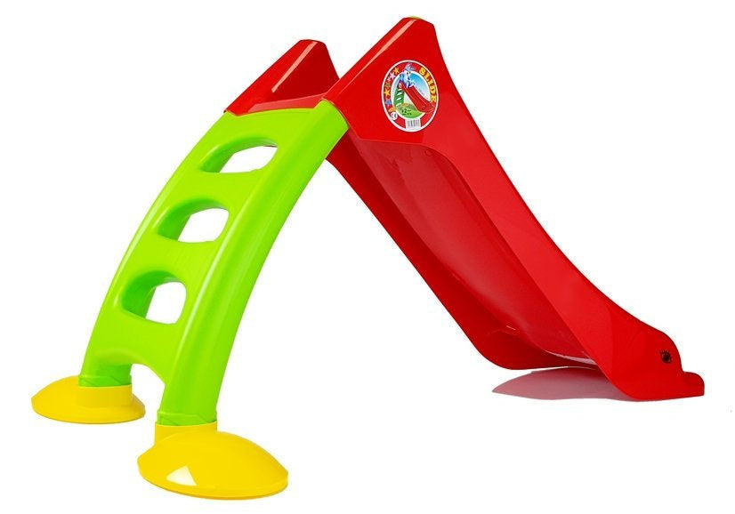 Tuin glijbaan voor kinderen, trap met 3 treden, rood, 130 cm, 424 (2)