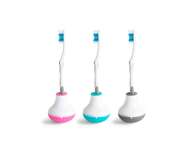 Quirky Bobble Brush - Tandenpoetstimer met handvat (Blauw) (2)
