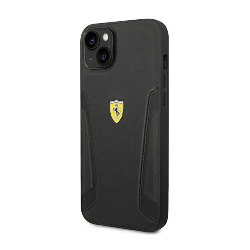 Ferrari Leather Stamp Sides - hoesje voor iPhone 14 Plus (zwart) (2)