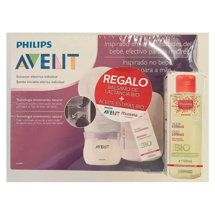 Avent Comfort elektrische borstkolf + gratis geschenk Mustela biologische tepelzalf 10ml + Mustela anti-striae