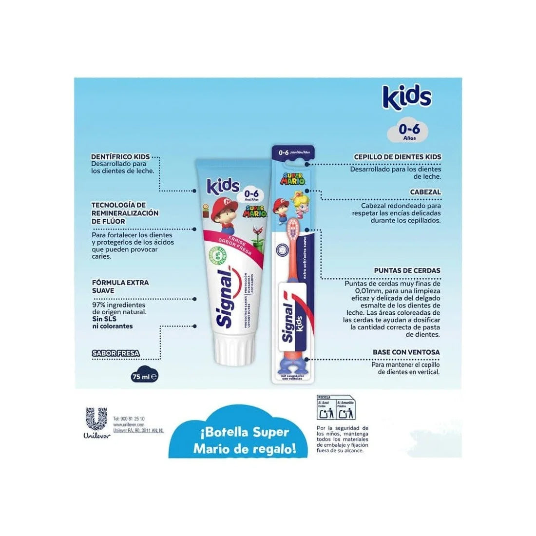 Signal Kids Super Mario 2x 75ml Tandpasta