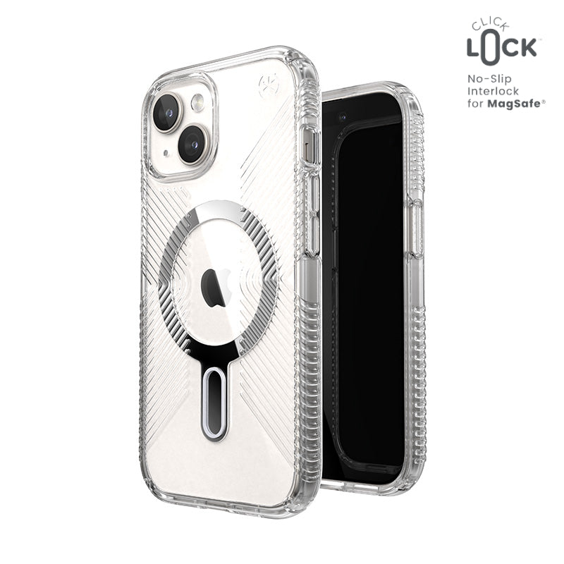 Speck Presidio Perfect-Clear Grip ClickLock & MagSafe - Hoesje voor iPhone 16e / iPhone 15 / iPhone 14 / iPhone