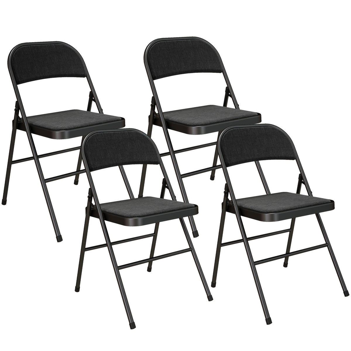 Set van 4 klapstoelen, draagbare bureaustoelen, metalen poten, klapstoel voor kantoor, receptie, wachtkamer