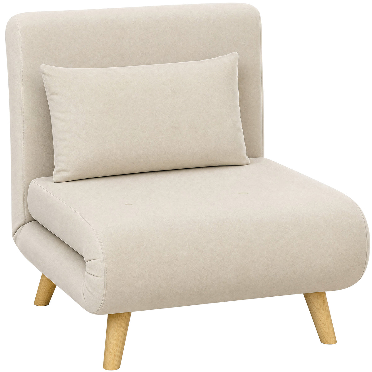 3-in-1 slaapfauteuil, klapstoel met slaapfunctie, verstelbare click-clack-rugleuning, beige