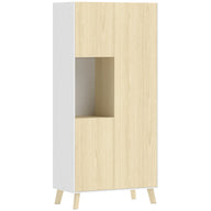 170 cm keukenkast, moderne kast met open vak, verstelbare legplanken, natuurlijke houtlook