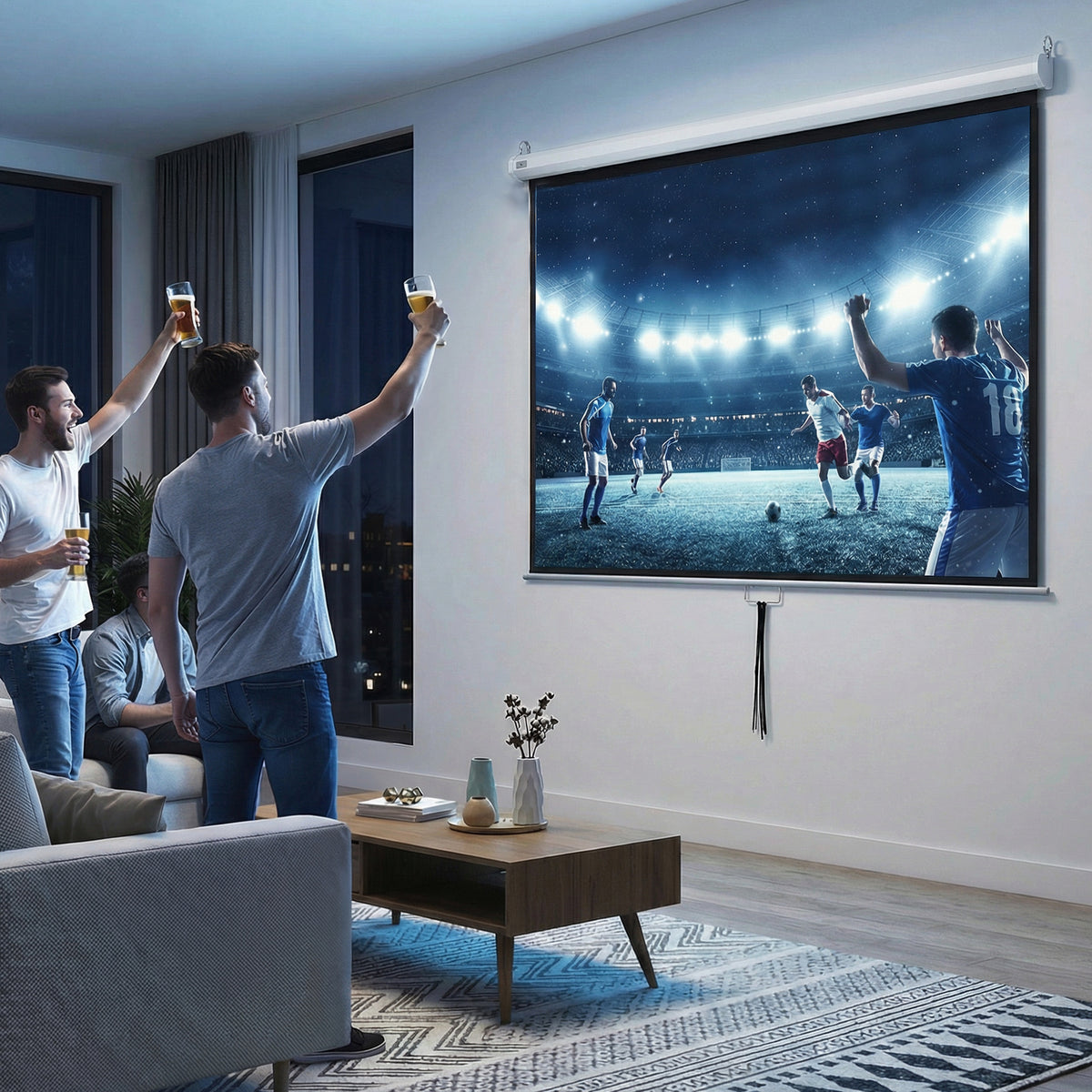 Projectiescherm 203 x 152 cm 100 inch 4:3/ 16:9 handmatig projectiescherm voor thuisbioscoop (2)