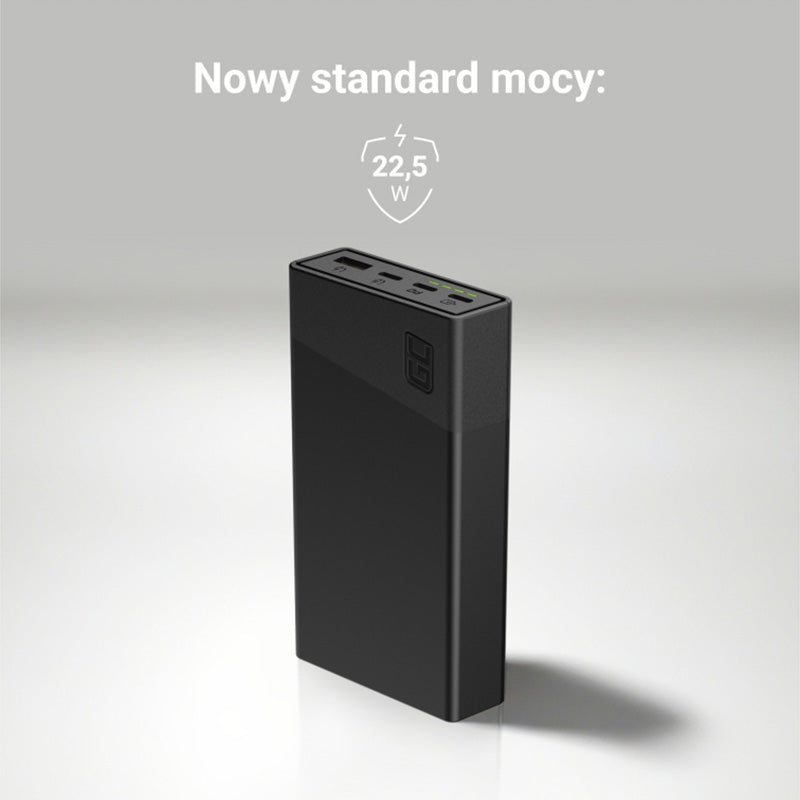 Green Cell PowerPlay20s - Powerbank 20000 mAh met USB-A QuickCharge 3.0 en 2x USB-C Power Delivery 22,5W (zwart) (2)