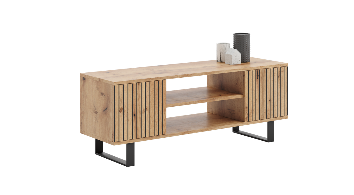 Focus loft RTV cabinet 155 cm - decor oak craft lamellas