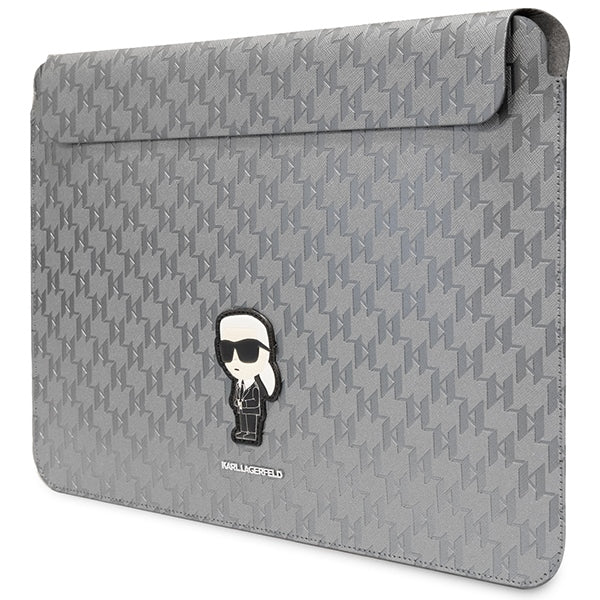 Karl Lagerfeld NFT Saffiano Monogram Ikonik Karl Sleeve - hoes voor 14" laptop (zilver) (2)