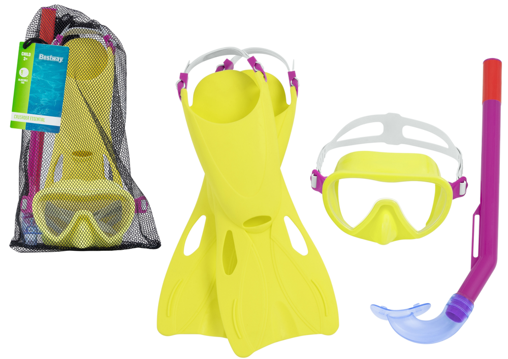 Duikset Yellow masker, vinnen, snorkel Bestway 25039