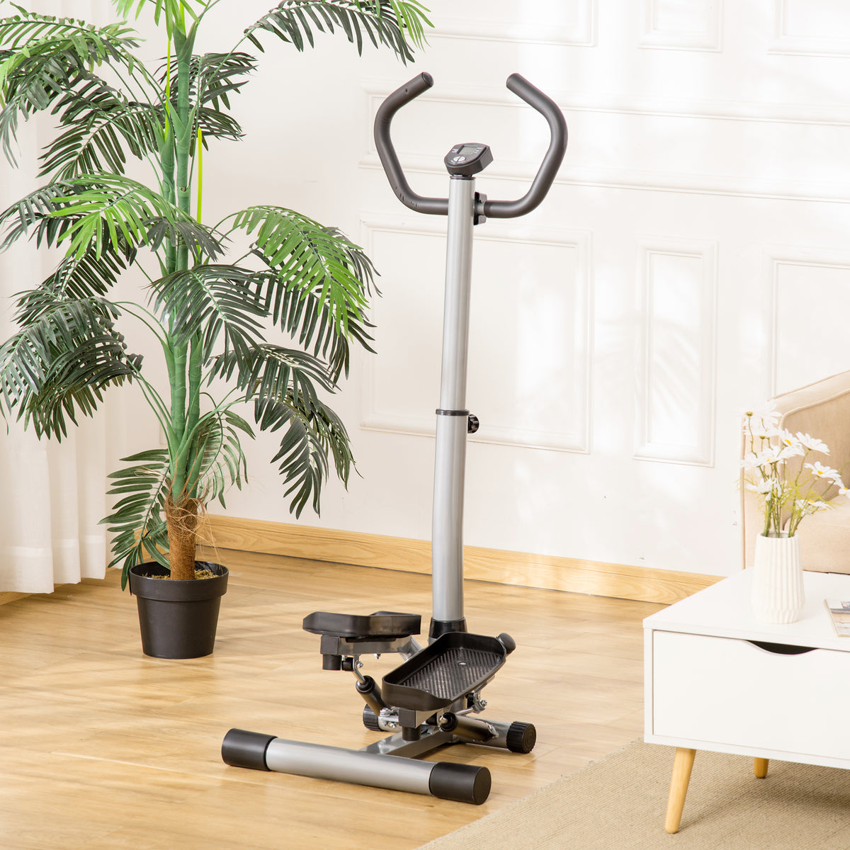 Stepper hometrainer voor thuis met LCD-scherm instelbare snelheid metaal ABS 55 x 53 x 118-128 cm (2)