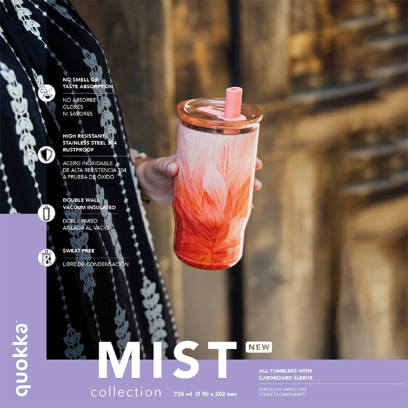 Quokka Mist - roestvrijstalen thermobeker met rietje van 720 ml (pastelgroen) (2)