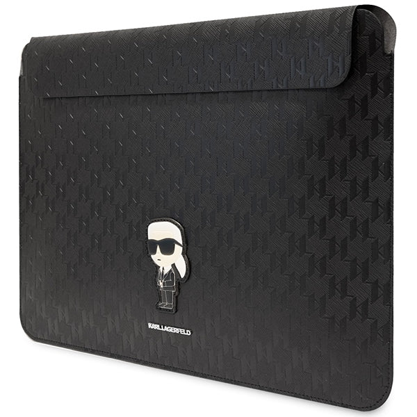 Karl Lagerfeld NFT Saffiano Monogram Ikonik Karl Sleeve - 14" laptoptas (zwart) (2)