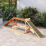 Agility hondenhelling, parcours, antislip, weerbestendig, hout, 335 x 55 x 60 cm, oranje (3)