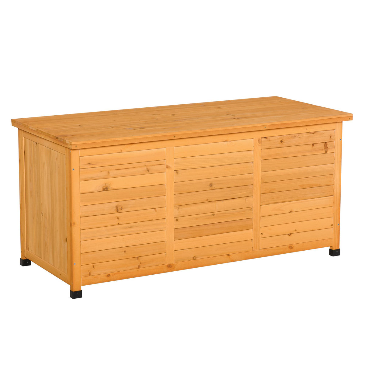 Tuinkist, kussenkist, opbergkist, opbergbox, tuinbox, weerbestendig, massief hout, 127 x 56 x 60 cm geel