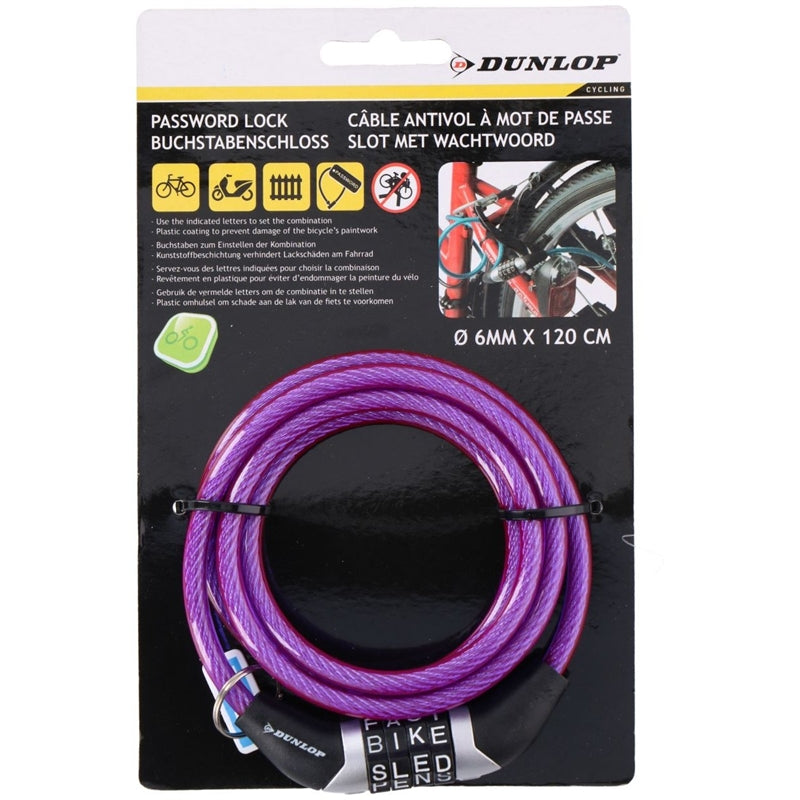 Dunlop - Cijferslot voor fiets (paars) (2)