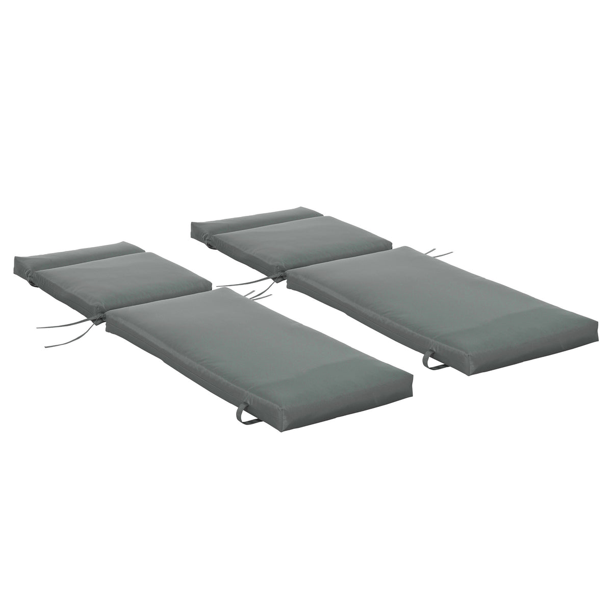 Set van 2 kussens voor ligbed, ligbedkussen voor tuinstoel extra dik 8 cm kussen donkergrijs ALLEEN kussen